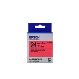 Epson LK-6RBP Black on Red 24mm x 9m Labelling Tape