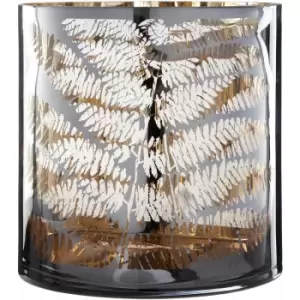 Clear Finish Large Candle Holder Tealight Holder With Fern Pattern Holders For Bedroom Living Room And Hallways 29 x 29 x 29 - Premier Housewares