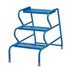 FORT Stable Step Ladder with No Handrail 3 Steps Blue Capacity: 150 kg