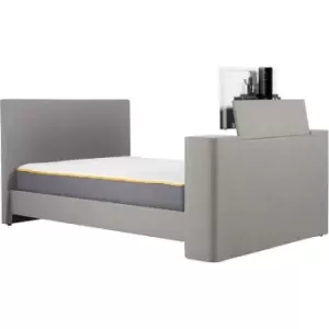Birlea - Plaza Grey Fabric TV Bed Frame Rising Mount - 4ft6 Double 135 x 190