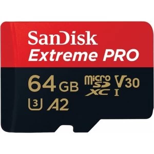 SanDisk Extreme PRO 64GB MicroSDXC Memory Card
