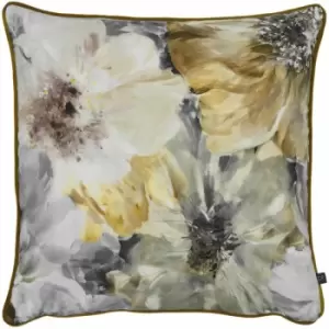 Prestigious Textiles Lani Botanical 100% Cotton Piped Edge Cushion Cover, Amber, 55 x 55 Cm