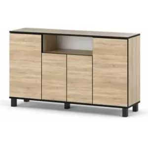 Best4D Cabinet Storage Dresser 140x80x35cm with Oak Mat Front - Body Colour Oak Sonoma