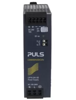 PULS CP DIN Rail Power Supply 100 240V ac Input, 24V dc Output, 10A 240W