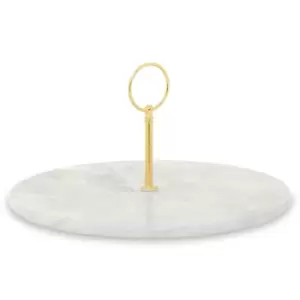 Interiors by PH Marble Cake Stand With Gold Handle - Grey