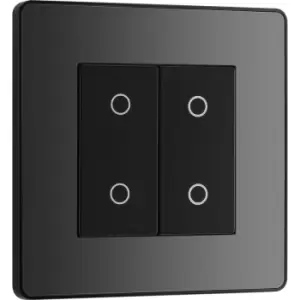 BG Evolve Chrome ( Ins) 200W Double Touch Dimmer Switch, 2-Way Master in Black Steel