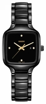 RADO True Square Diamonds Black Ceramic Bracelet R27080722 Watch