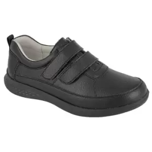 Boulevard Womens/Ladies Leather Wide Casual Shoes (8 UK) (Black)
