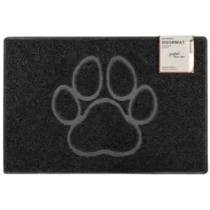 Paw Large Embossed Doormat in Black - size Large (90*60cm) - color Black - Black