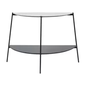 Olivia's Shayla Marble Veneer & Metal Console Table in Monochrome