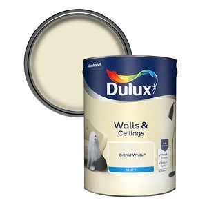 Dulux Walls & Ceilings Orchid White Matt Emulsion Paint 5L