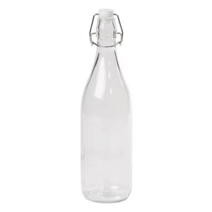 Tala Clip Top Ceramic Lid Cordial Bottle, 1 Litre, Clear