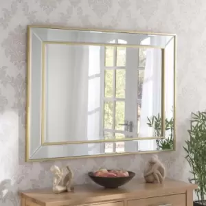 Yearn Mirrors Yearn Framed Soft Brass Bevelled Wall Mirror 70 x 95Cms