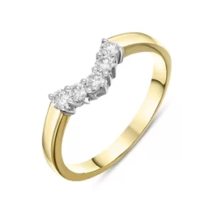 18ct Yellow Gold Diamond Five Stone V Set Eternity Ring