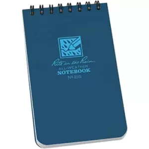 Rite in the Rain Universal Notebook, Top Spiral Bound, 3" x 5" (50 Sheets) White / Blue