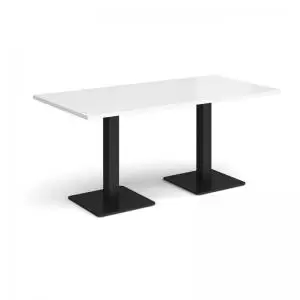Brescia rectangular dining table with flat square Black bases 1600mm x