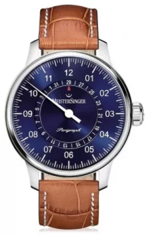 MeisterSinger Mens Classic Plus Perigraph Brown Leather Watch