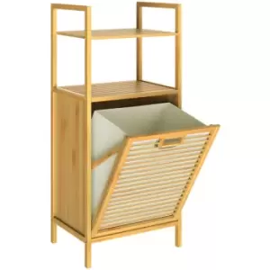 Bamboo Laundry Basket Shelf Bathroom Wooden Launry Collector 1x
