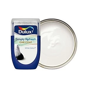 Dulux Simply Refresh One Coat White Cotton Matt Emulsion Paint 30ml