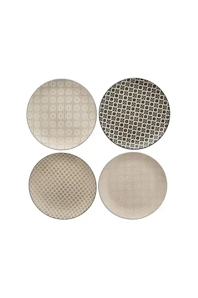 Hestia Set of 4 Tile Pattern Dinner Plates Multi