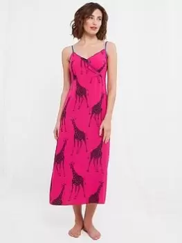 Joe Browns Boutique Giraffe Nightie -pink, Pink, Size 8, Women