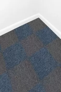 40 x Carpet Tiles 10m2 Storm Blue & Charcoal Black