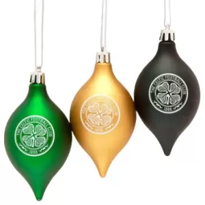 Celtic FC Vintage Christmas Bauble (Pack of 3) (One Size) (Green/Gold/Black)