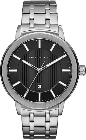 Armani Exchange Mens Three-Hand Stainless Steel Watch - Silver