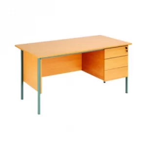Serrion Rectangular 3 Drawer Pedestal Desk 1500x750x730mm Beech KF838377