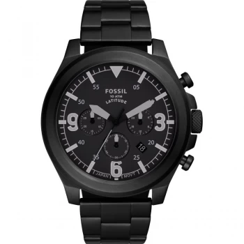 Fossil Black 'Latitude' Chronograph Classical Watch - FS5754