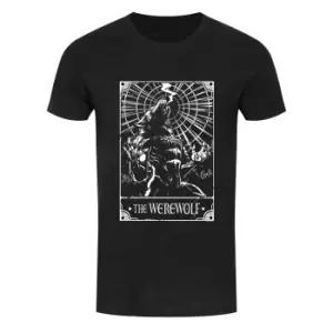 Deadly Tarot Mens The Werewolf T-Shirt (L) (Black/White)
