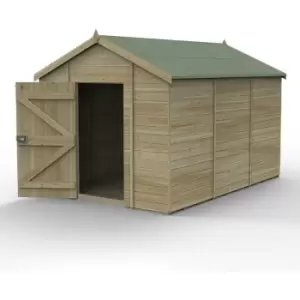 12' x 8' Forest Timberdale 25yr Guarantee Tongue & Groove Pressure Treated Windowless Apex Shed (3.65m x 2.52m) - Natural Timber