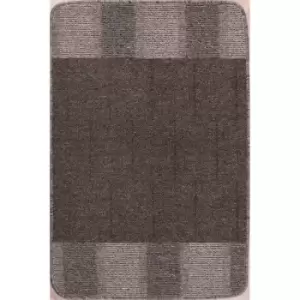 Lord Of Rugs - Multi Mat Washable Blocks Doormat Non Slip Rug Charcoal 40 x 60 cm(13''x111'')