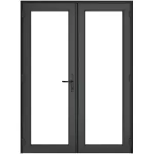 Crystal uPVC French Door Left Hand Master 1490mm x 2055mm Clear Double Glazed Grey/White (each)