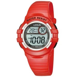 Lorus R2399HX9 Childrens Digital Chronograph Watch with Red Patent Strap