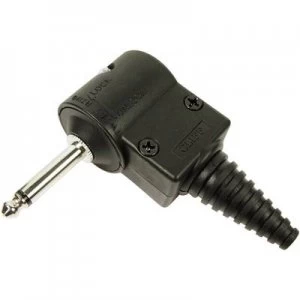 6.35mm audio jack Plug right angle Number of pins 2 Mono Black Cliff CL2076
