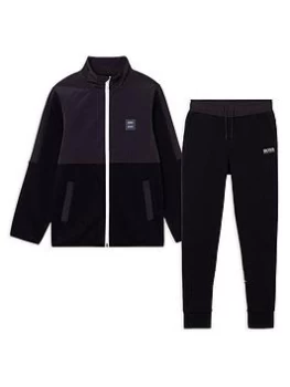 BOSS Boys Logo Track Suit - Black, Size Age: 6 Years