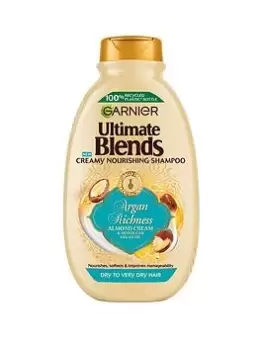 Garnier Ultimate Blends Argan Oil and Almond Cream Dry Hair Shampoo 400ml - wilko