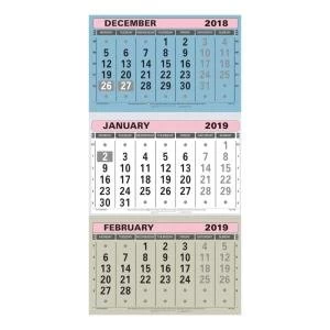 At A Glance TML 2019 Wall Calendar Three Month to View TML 2019