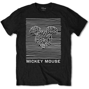 Disney - Mickey Mouse Unknown Pleasures Unisex X-Large T-Shirt - Black