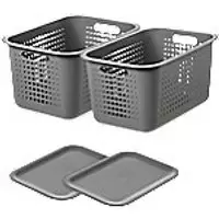 SmartStore Storage Basket Plastic Grey 28 (W) x 37 (D) x 23 (H) cm 3187785231847852
