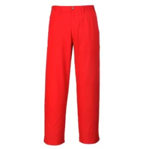 Biz Weld Mens Flame Resistant Trousers Red Extra Large 32"