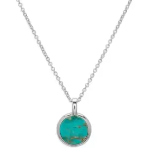 Ladies Unique & Co Sterling Silver 925 Pendant with Rhodium Plating and Turquoise incl. Chain