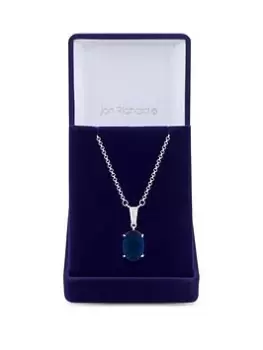 Jon Richard Rhodium Plated Cubic Zirconia Crystal And Blue Pendant Necklace - Gift Boxed, Blue, Women