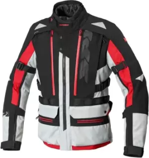 Spidi H2Out Allroad Motorcycle Textile Jacket, black-grey-red, Size XL, black-grey-red, Size XL