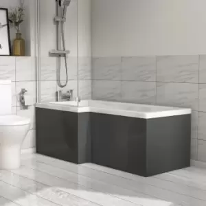 Dark Grey L Shape Front Bath Panel - Pendle