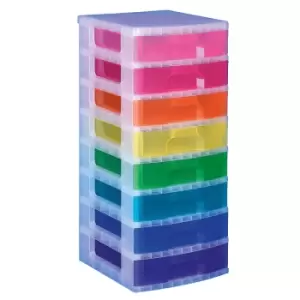Really Useful 8 x Drawers Clear Plastic Storage Tower - 9.5L