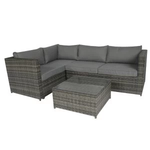 Charles Bentley Rattan Corner Sofa Set - Grey