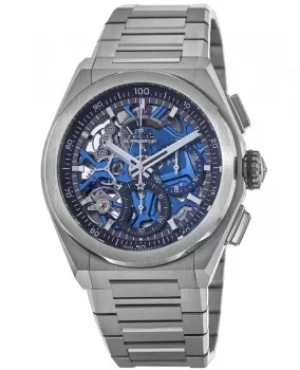 Zenith Defy El Primero 21 Blue Skeleton Chronograph Titanium Mens Watch 95.9002.9004/78.M9000 95.9002.9004/78.M9000