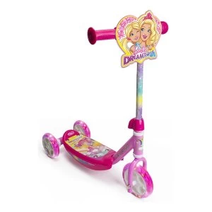 Barbie - Girls Dreamtopia Childrens My First Three-Wheel Tri-Scooter with LED Wheels Girl (Pink)